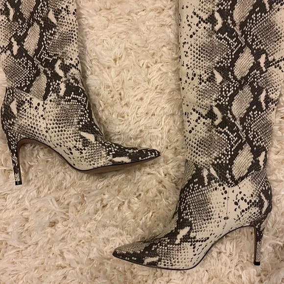 Barely Worn Animal Print Stiletto Tall Boots - Picture 6 of 7